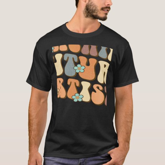 Retro Teaching Future Artists Teacher Students T-Shirt (Vorderseite)