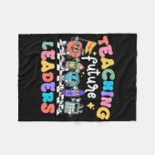 Retro Teaching Future Leaders Groovy Teacher Back Fleecedecke (Vorderseite (Horizontal))