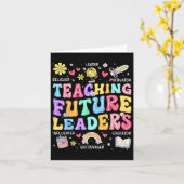 Retro Teaching Future Leaders Groovy Teacher Back Karte (Gelbe Blume)