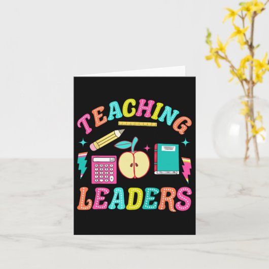 Retro Teaching Future Leaders Groovy Teacher Back Karte (Gelbe Blume)