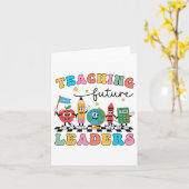 Retro Teaching Future Leaders Groovy Teacher Back Karte (Gelbe Blume)