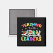 Retro Teaching Future Leaders Groovy Teacher Back  Magnet (Vorderseite/Rückseite)