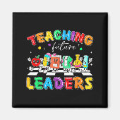 Retro Teaching Future Leaders Groovy Teacher Back  Magnet (Vorne)