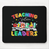 Retro Teaching Future Leaders Groovy Teacher Back  Mousepad (Vorne)