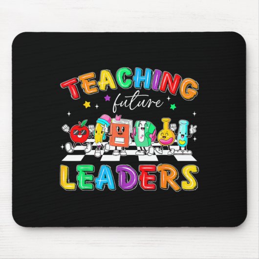 Retro Teaching Future Leaders Groovy Teacher Back  Mousepad (Vorne)