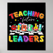Retro Teaching Future Leaders Groovy Teacher Back  Poster (Vorne)