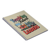 Retro Teaching Future Leaders Groovy Teacher Notizblock (Rechte Seite)