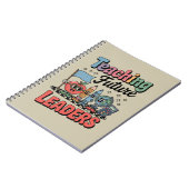 Retro Teaching Future Leaders Groovy Teacher Notizblock (Linke Seite)