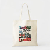 Retro Teaching Future Leaders Groovy Teacher Tragetasche (Vorne)