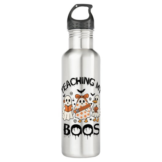 Retro Teaching My Boos Halloween Edelstahlflasche (Vorderseite)