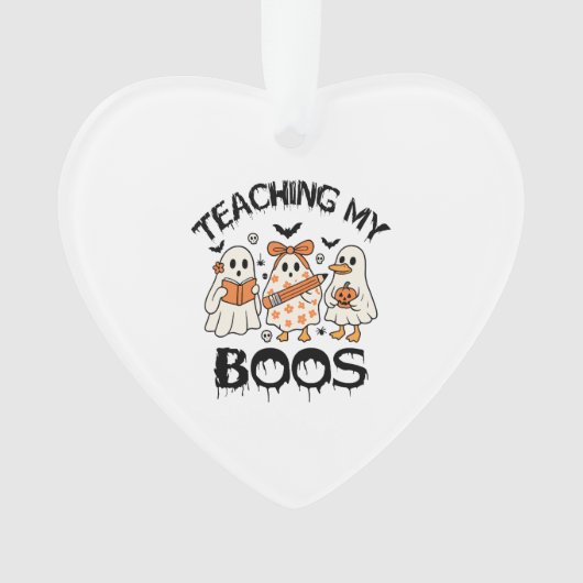 Retro Teaching My Boos Halloween Ornament (Vorderseite)
