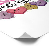 Retro Teaching Sweethearts Candy Heart Teacher Val Poster (Ecke)