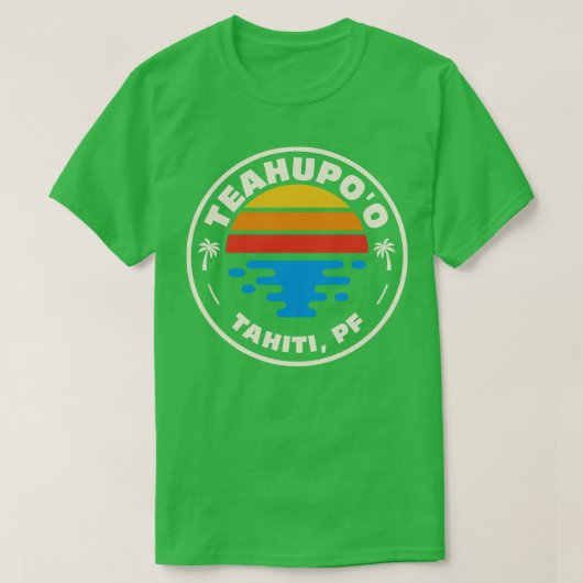 Retro Teahupoo Tahiti Vintag Beach Emblem T-Shirt (Design vorne)