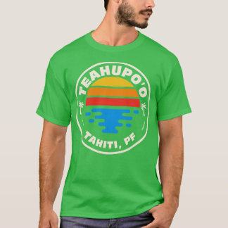 Retro Teahupoo Tahiti Vintag Beach Emblem T-Shirt