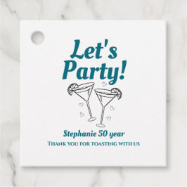 Retro Teal Cocktail Woman's 50th Birthday Party Geschenkanhänger