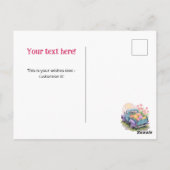 Retro Teal & Purple Truck with Easter Eggs Postkarte (Rückseite)