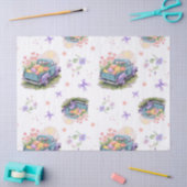 Retro Teal & Purple Truck with Easter Eggs Seidenpapier (Basteln)