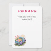 Retro Teal- und LKW mit Ostereiern Einladung (Rückseite)