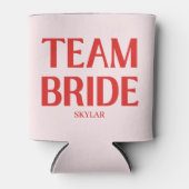 Retro Team Bride Bachelorette Red Pink Dosenkühler (Vorderseite)