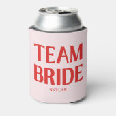 Retro Team Bride Bachelorette Red Pink Dosenkühler (Kanne Rückseite)