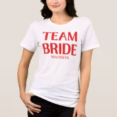Retro Team Bride Bachelorette Red Pink Tri-Blend Shirt (Vorderseite)