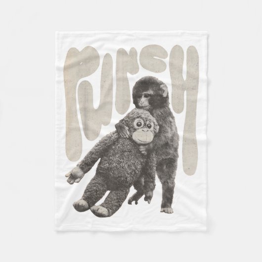 Retro-Team Punch Baby Monkey Fleecedecke (Vorderseite)
