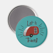 Retro Teardrop Camper Magnet (Vorderseite/Rückseite)