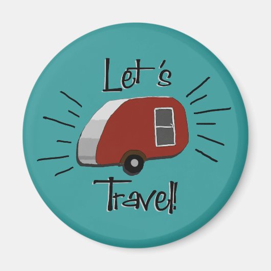 Retro Teardrop Camper Magnet (Vorne)