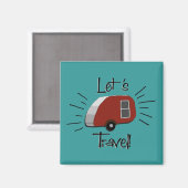 Retro Teardrop Camper Magnet (Vorderseite/Rückseite)