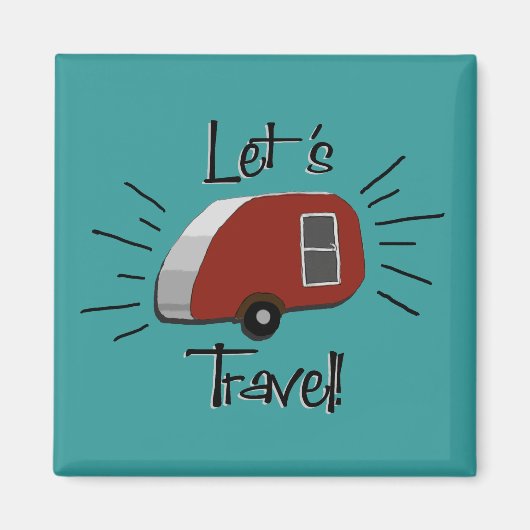 Retro Teardrop Camper Magnet (Vorne)