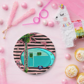 Retro Teardrop-Camper Pappteller (Party)