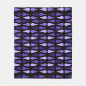 Retro Teardrops Black Indigo Fleecedecke (Vorderseite)