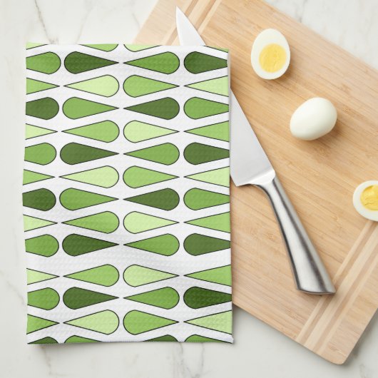 Retro Teardrops Chartreuse aus dem Mittelalter Geschirrtuch (Viertel Falte)