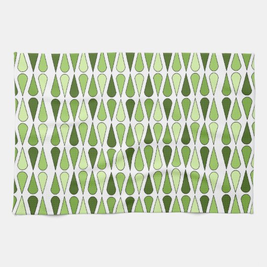 Retro Teardrops Chartreuse aus dem Mittelalter Geschirrtuch (Horizontal)