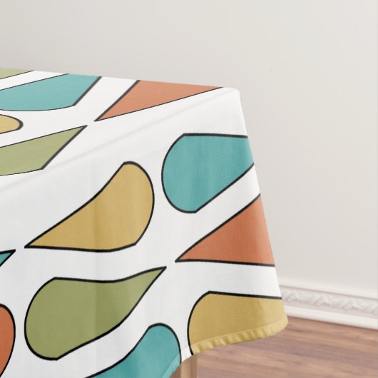 Retro Teardrops des mittleren Jahrhunderts farbenf Tischdecke (Beispiel)