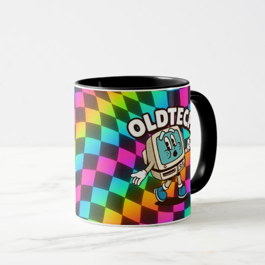 Retro Tech Cartoon Psychedelic Mug Tasse (VorderseiteRechts)