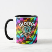 Retro-Tech-Cartoon-Psychedelic-Tasse Tasse (Links)