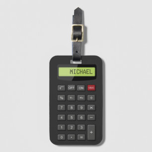 Retro-Tech-Funny-Calculator-Look-Kundenspezifische Gepäckanhänger