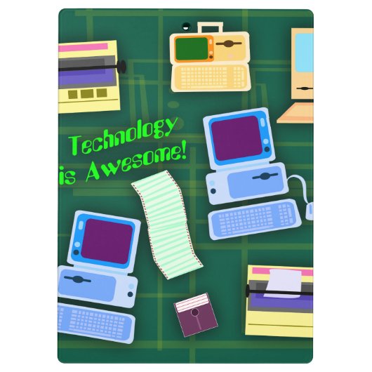 Retro Tech ist fantastisch Klemmbrett (Rückseite)