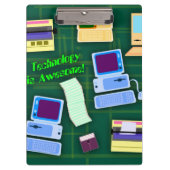 Retro Tech ist fantastisch Klemmbrett (Vorderseite)