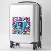 Retro Tech Playground: Nostalgische Odyssey der 90 Aufkleber (Koffer)
