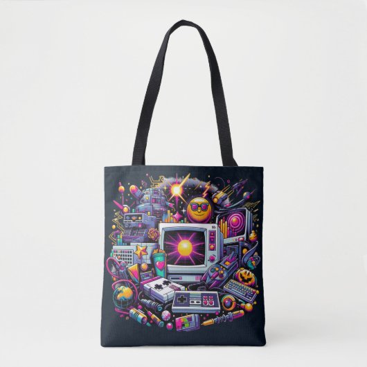 Retro Tech Playground: Nostalgische Odyssey der 90 Tasche (Vorderseite)