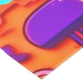 Retro Tech Pop: Nostalgische Gadget Collage Tischdecke (Schrägansicht)