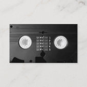 Retro-Tech VHS Schwarz-weiß Visitenkarte (Rückseite)