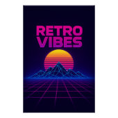 Retro Tech Vibes Neon Synthwave Design Poster (Vorderseite)