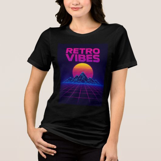 Retro Tech Vibes Neon Synthwave Design Shirt (Vorderseite)