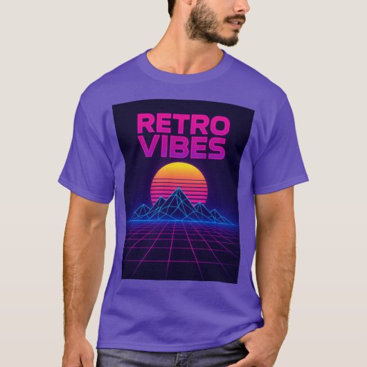 Retro Tech Vibes Neon Synthwave Design T - Shirt (Vorderseite)
