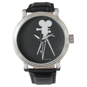 Retro Technicolor-Film-Kamera-Silhouette-Uhr Armbanduhr
