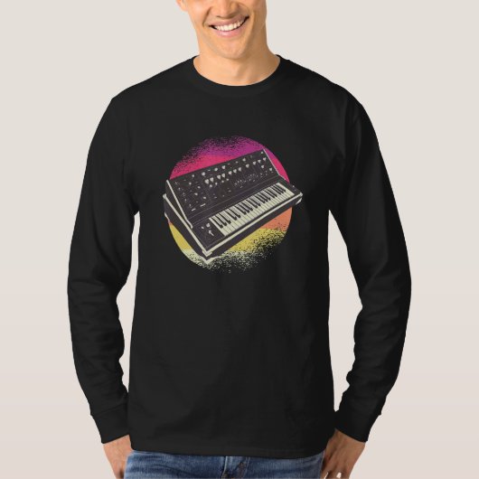 Retro Techno Synthesizer T-Shirt (Vorderseite)