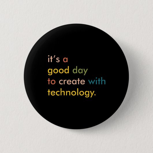 Retro-Technologie-Lehrer-Shirt, Tech-Lehrer Button (Vorderseite)